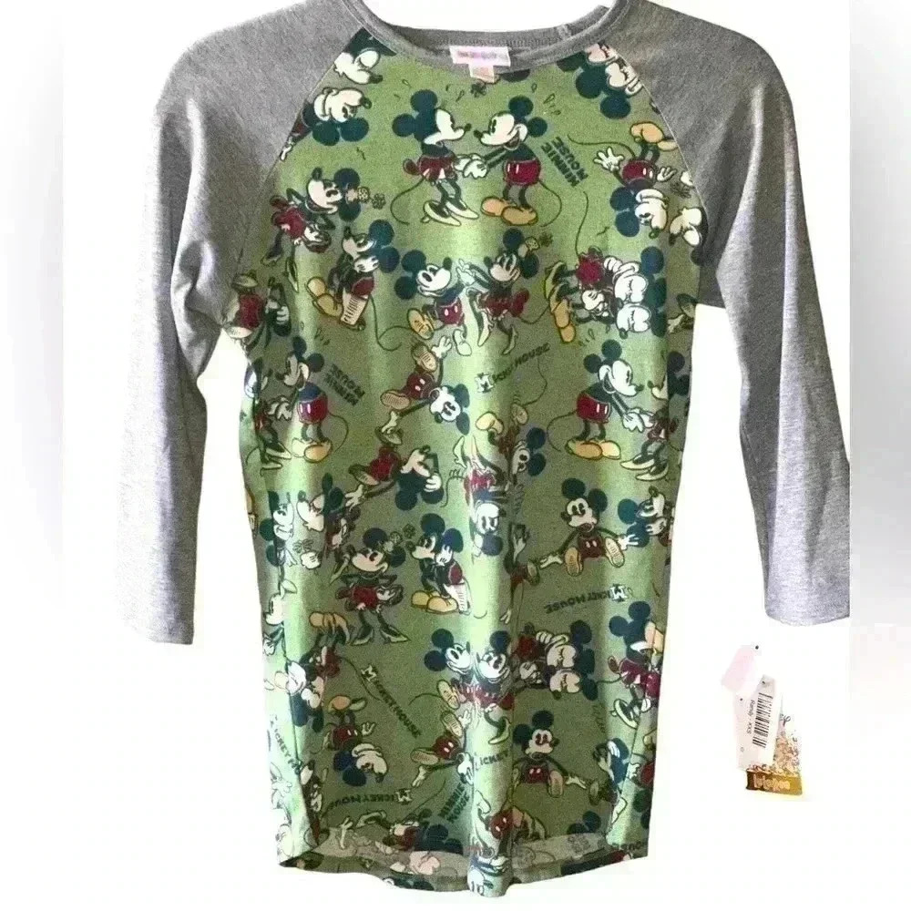 Lularoe XXS Disney‎ Mickey and Minnie Mouse Randy baseball style t shirt. NWT